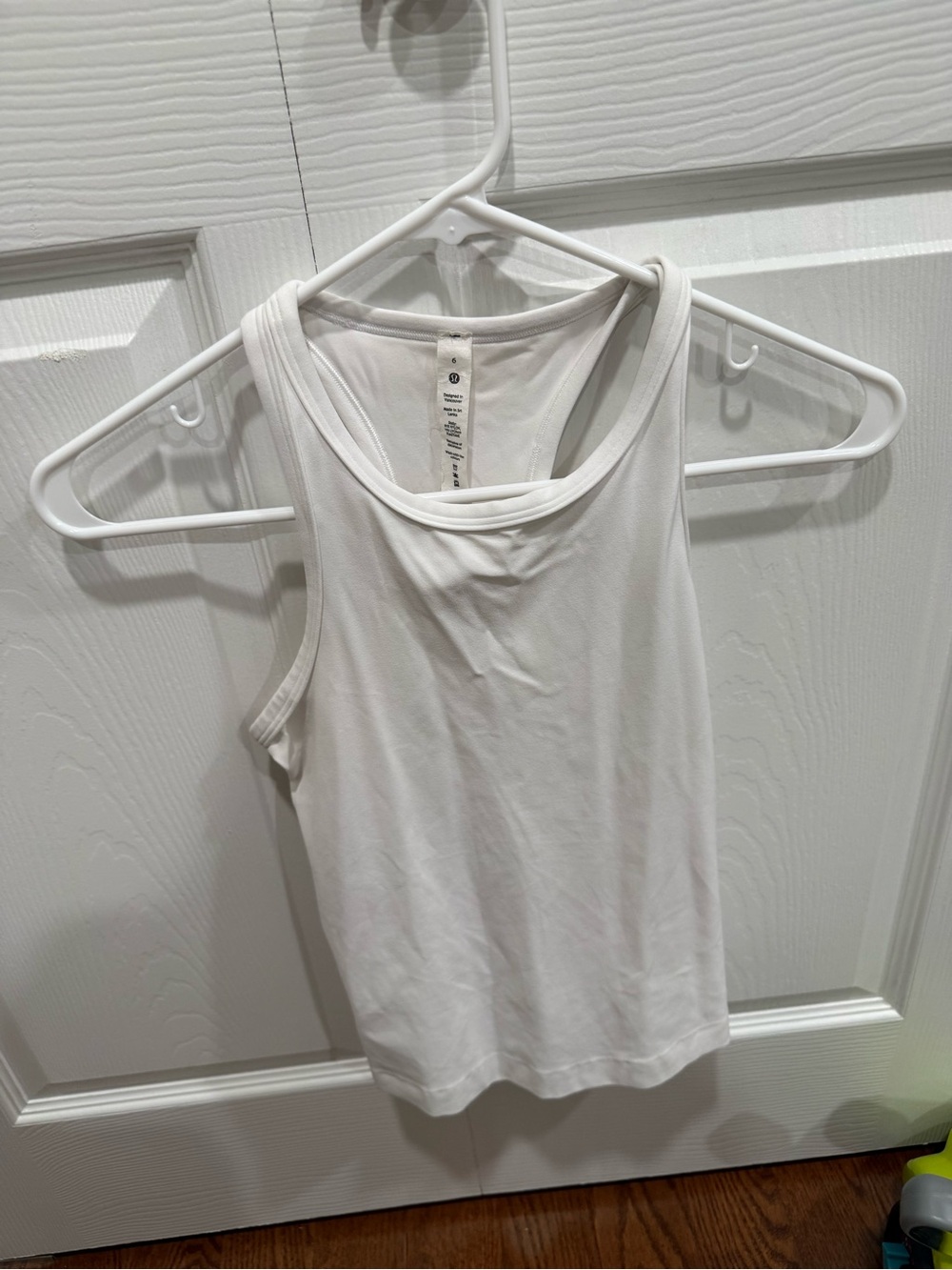 lululemon athletica White Scoop Neck Racerback Tank